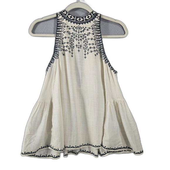 Ecote Sz S Leah Swing Top Embroidered High Neck Top Rayon Boho Flowy Textured - Picture 1 of 7